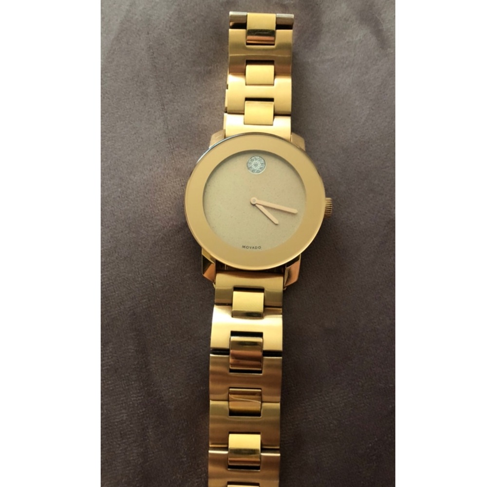 Rosegold Movado Bold Watch Swarovski Dial Glitter